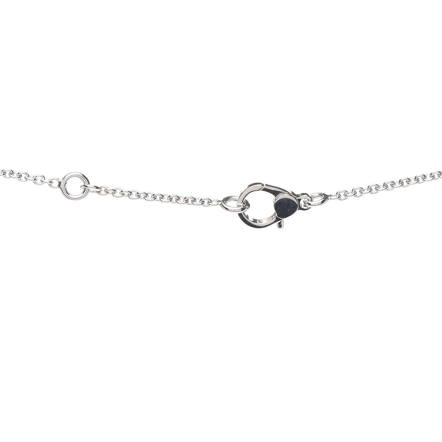 Hermes 18K White Gold Diamond Finesse Pendant Necklace 4 of 6