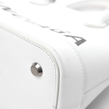 Balenciaga Signature Grained Calfskin Logo S Ville Top Handle Bag White Black 8 of 17