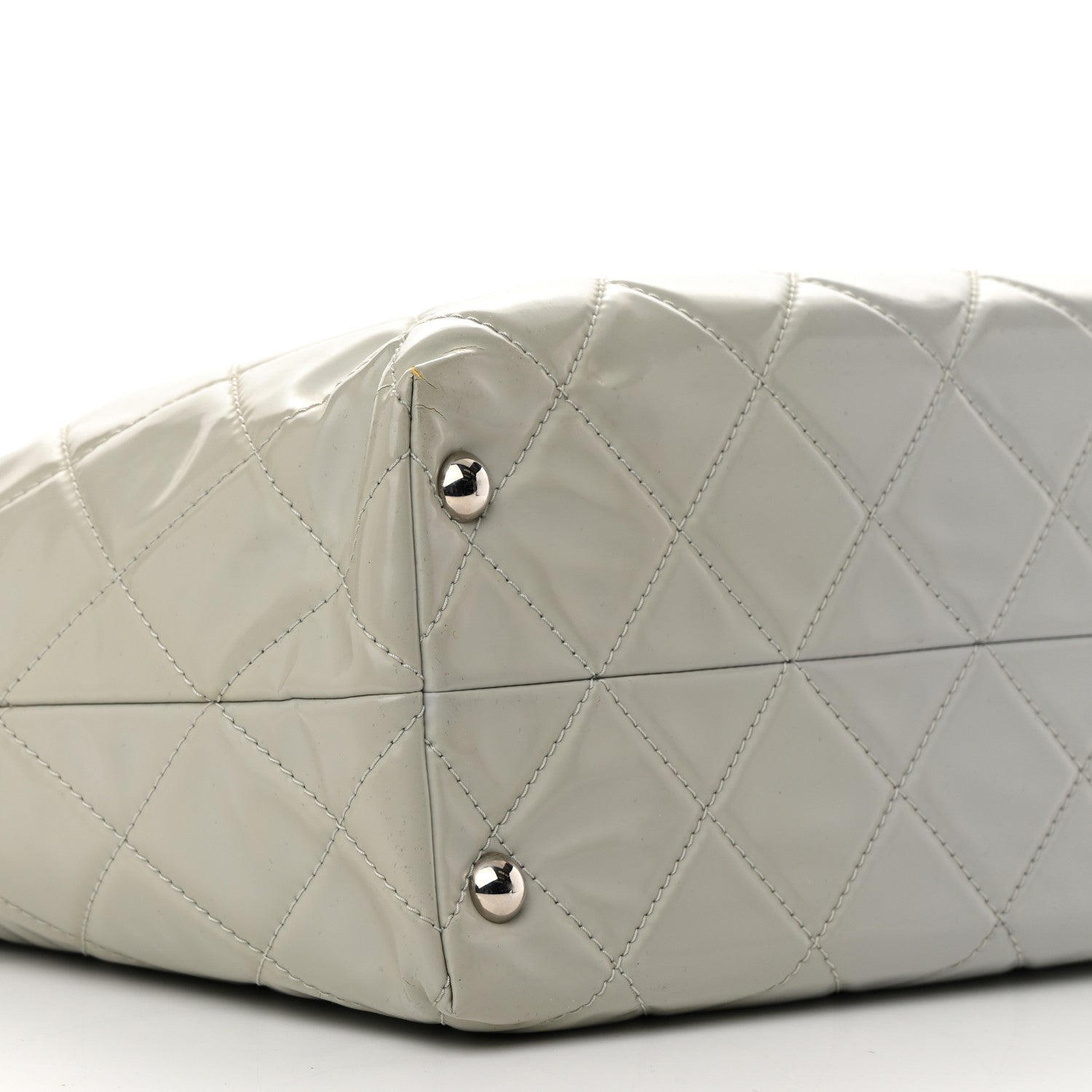 Chanel Vinyl Quilted Large In The Business Tote Light Grey 9 of 20