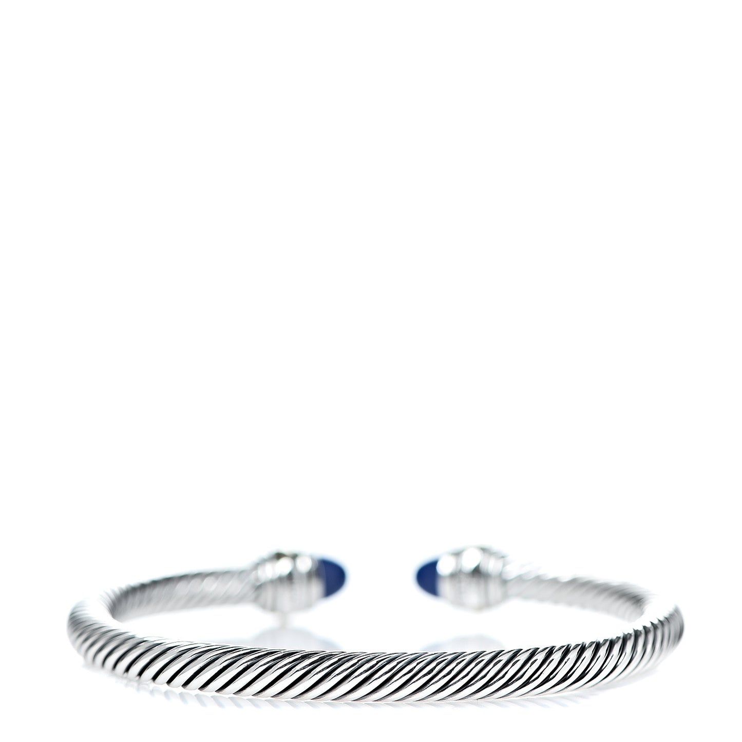 Sterling Silver 14K Yellow Gold Lapis Lazuli 5mm Cable Classics Bracelet