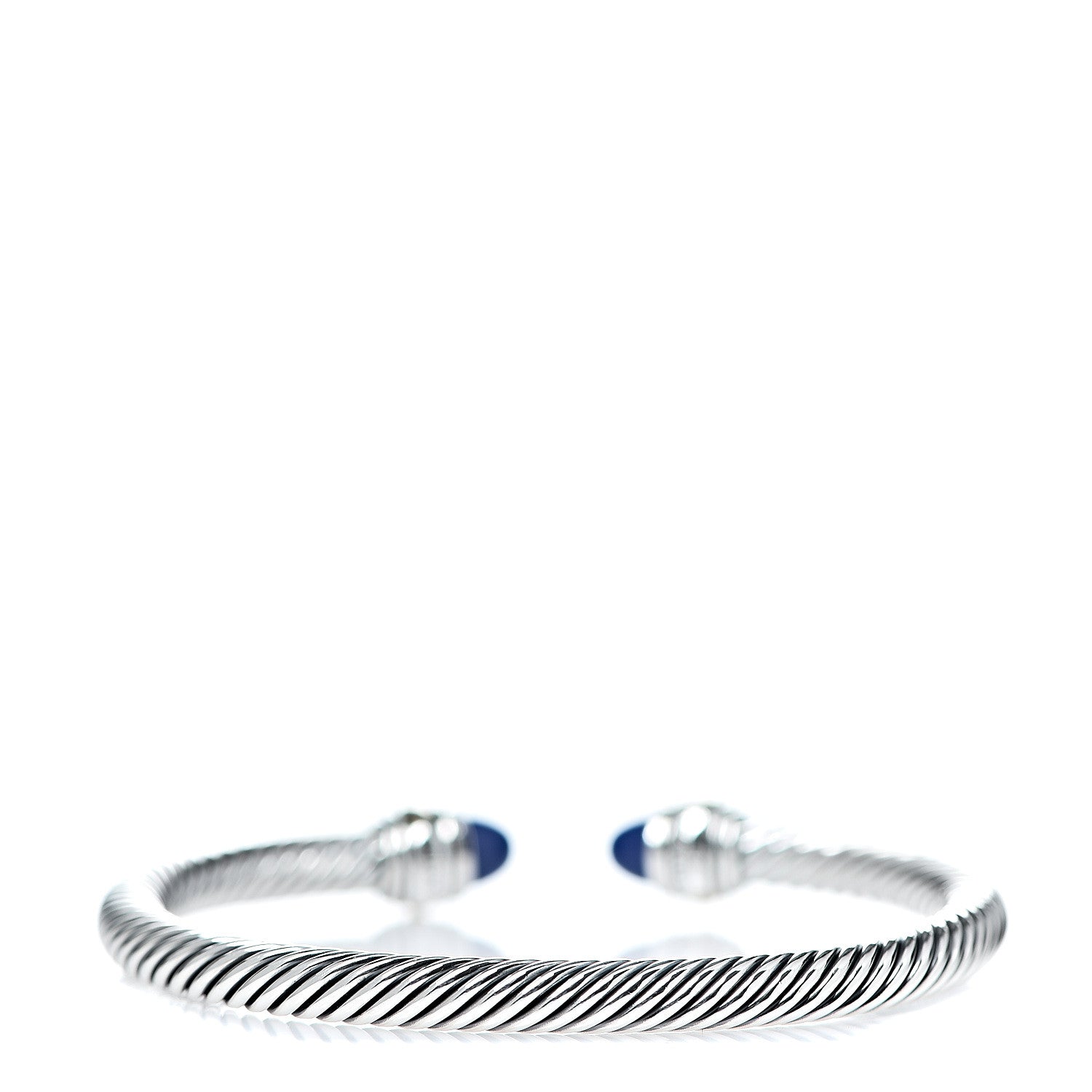 David Yurman Sterling Silver 14K Yellow Gold Lapis Lazuli 5mm Cable Classics Bracelet 2 of 4