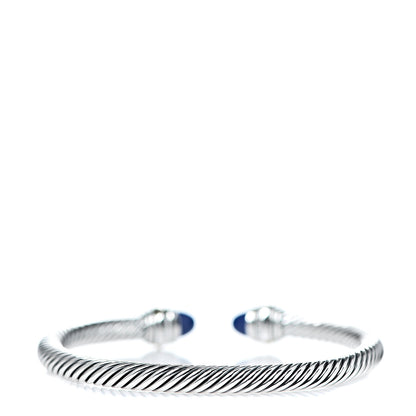 David Yurman Sterling Silver 14K Yellow Gold Lapis Lazuli 5mm Cable Classics Bracelet 2 of 4