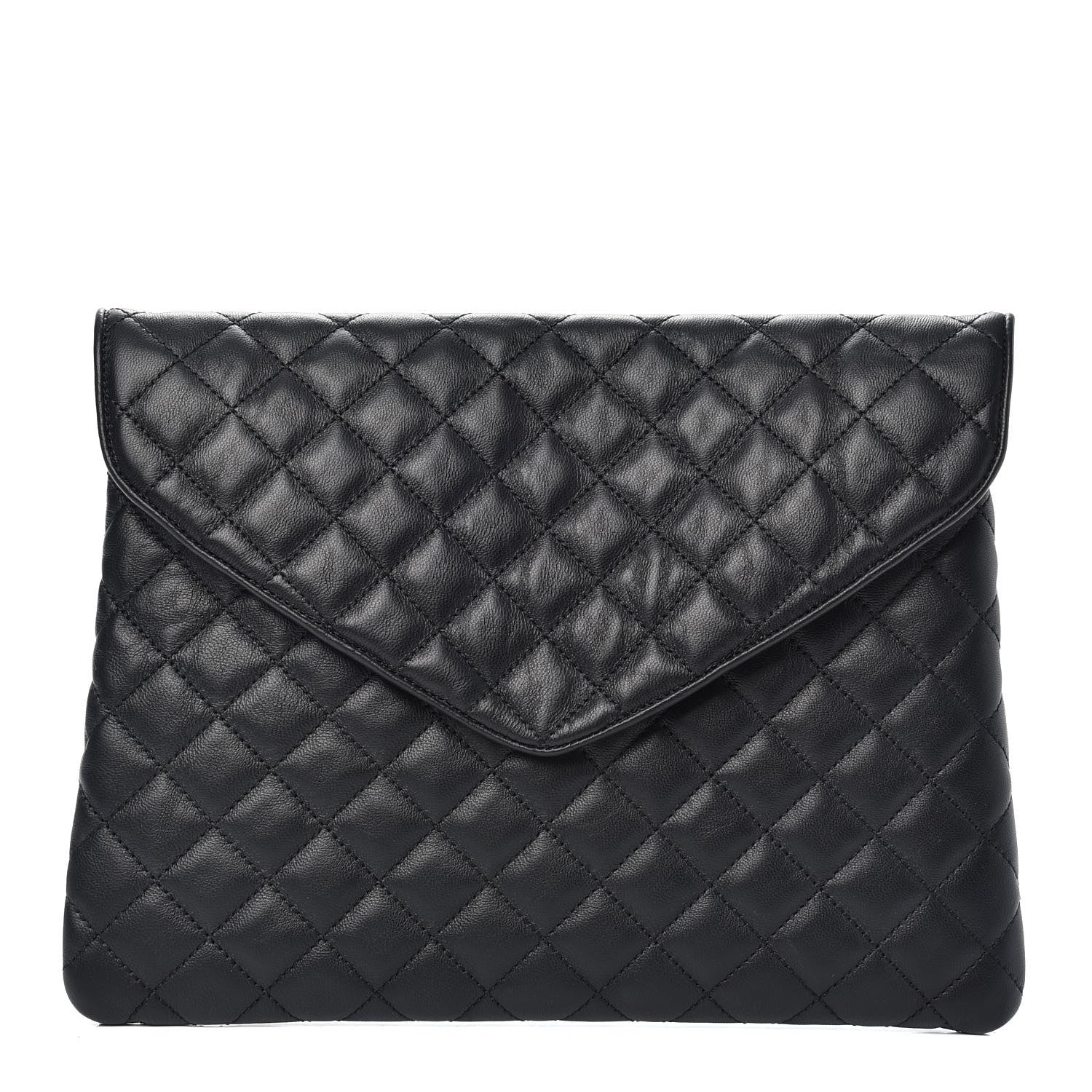 Chanel Lambskin Quilted Slipper Pouch Black 1 of 6