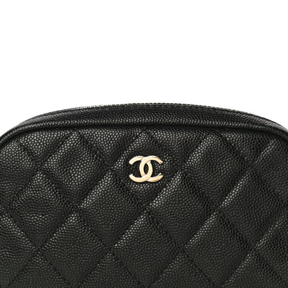 Chanel Caviar Quilted Small Curvy Pouch Cosmetic Case Black 8 of 11