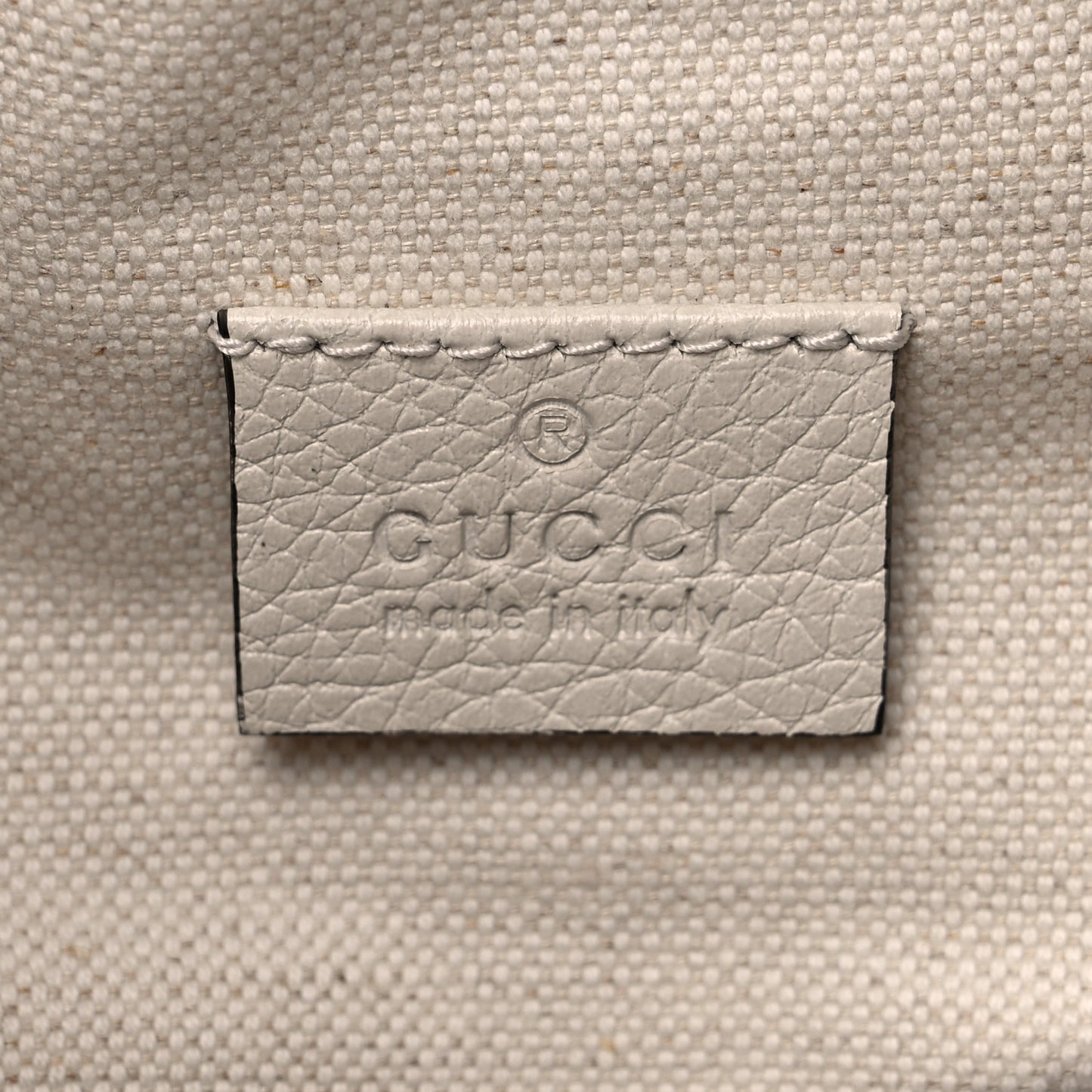 Grained Calfskin Logo Belt Bag White