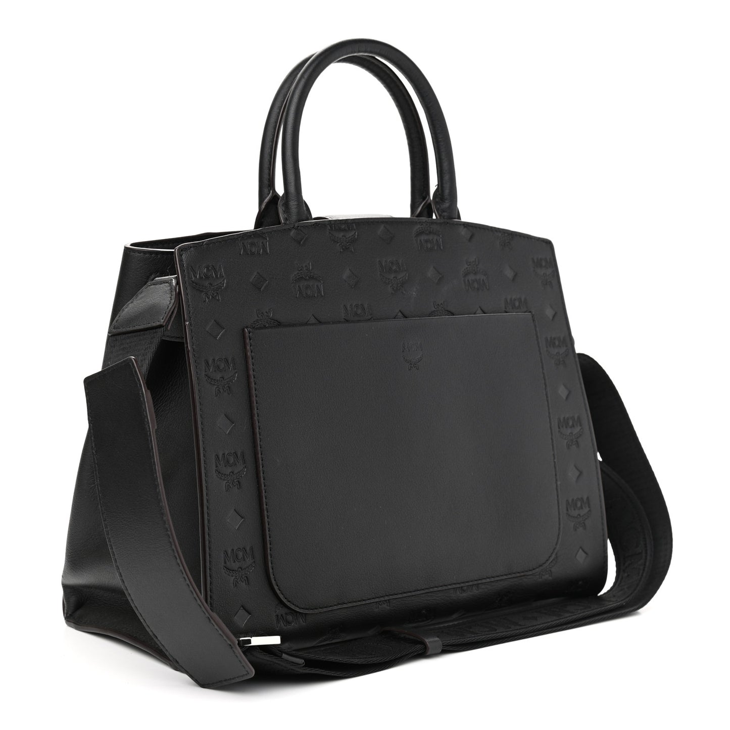 Calfskin Ottomar Monogram Medium Essential Tote Black