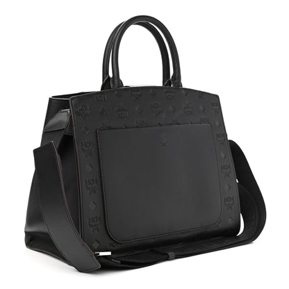MCM Calfskin Ottomar Monogram Medium Essential Tote Black 3 of 14