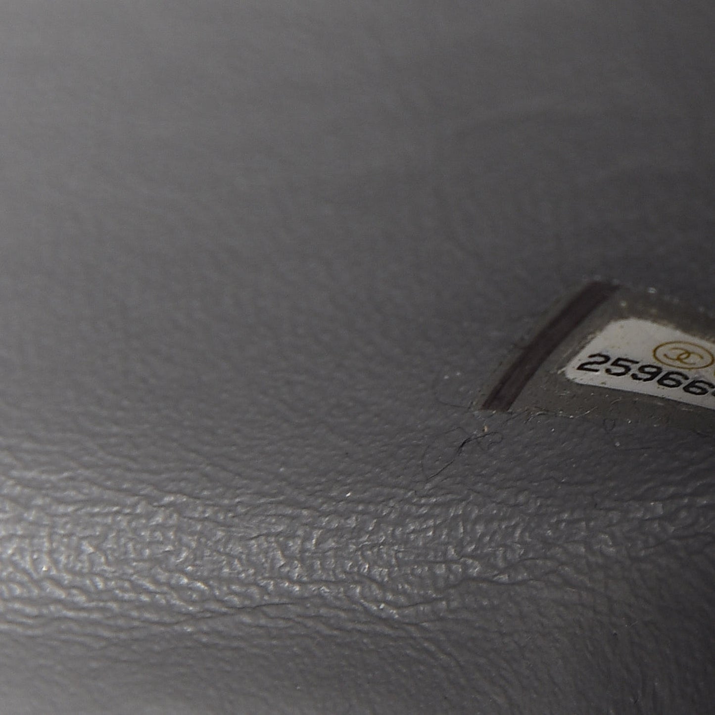Lambskin Quilted Small Enamel CC Flap Grey Dark Navy