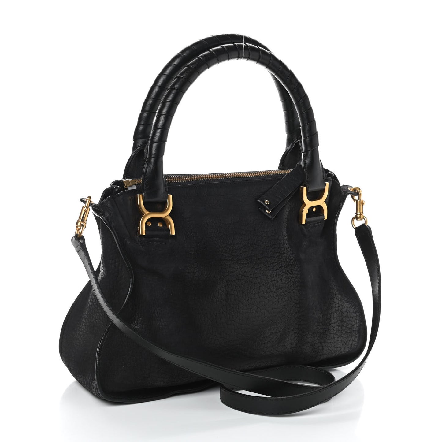 Calfskin Medium Marcie Satchel Black
