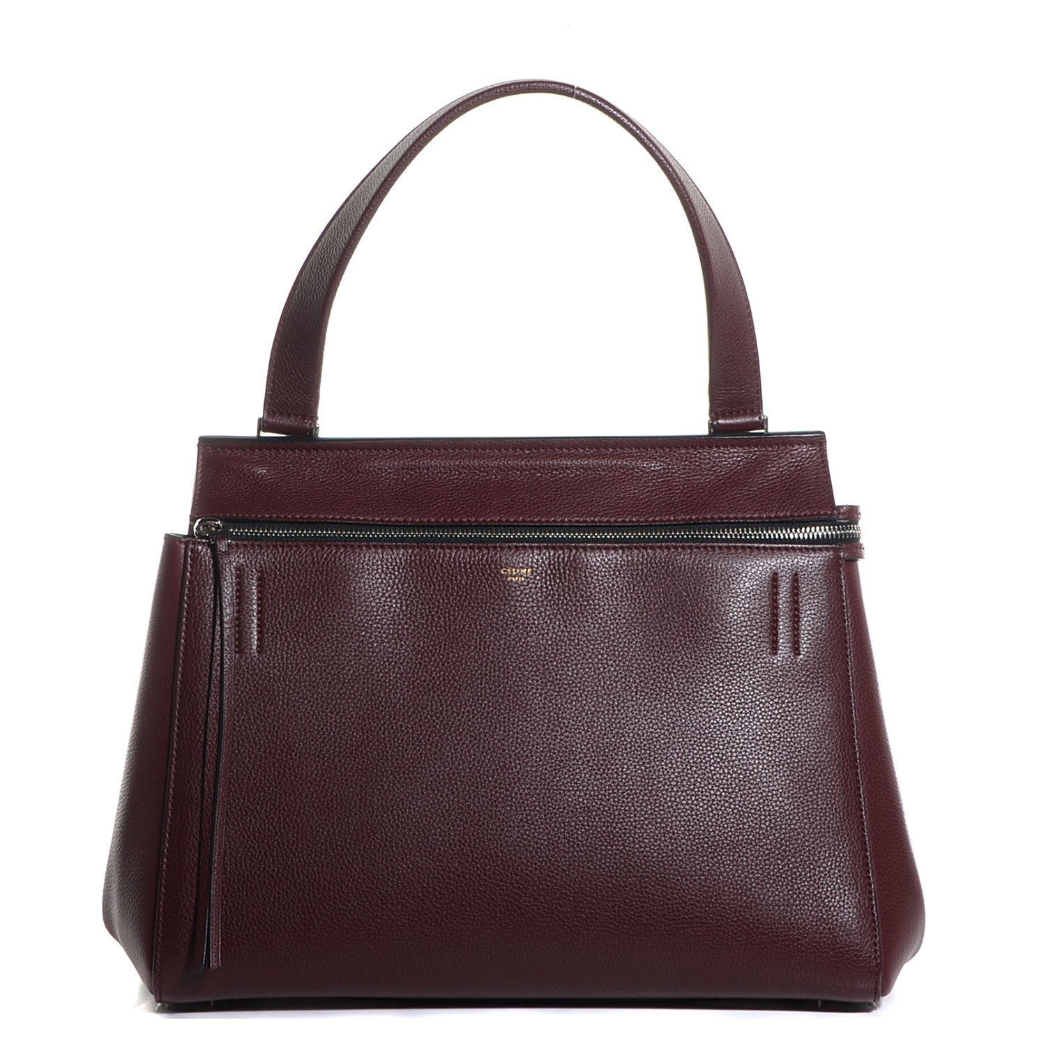 Celine Grained Calfskin Medium Edge Shoulder Bag Burgundy 1 of 10