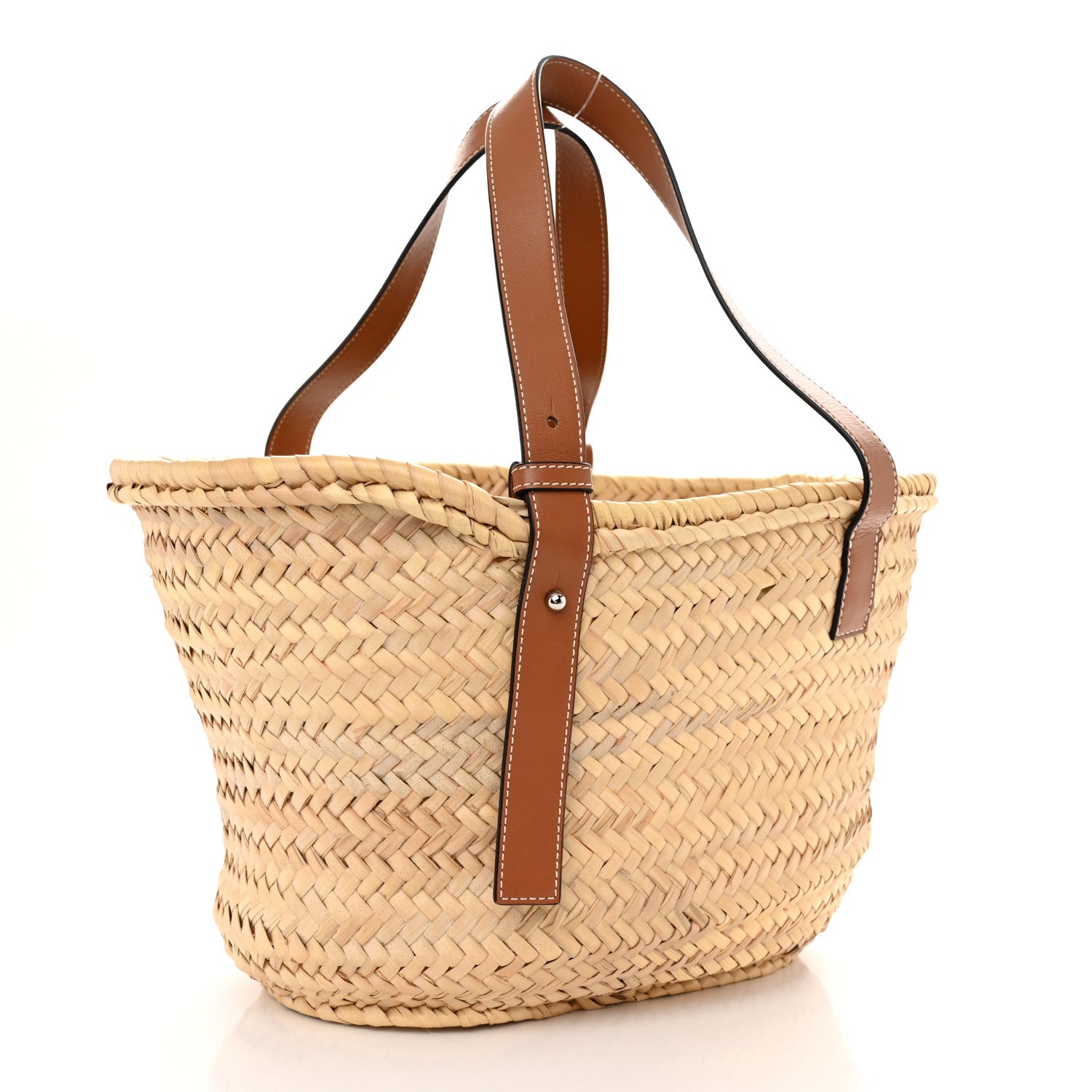 Loewe Raffia Basket Tote Bag Natural Tan 3 of 9