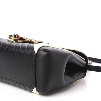 Gucci Calfskin Bamboo Trapuntata Queen Margaret Top Handle Bag Mystic White Black 14 of 15