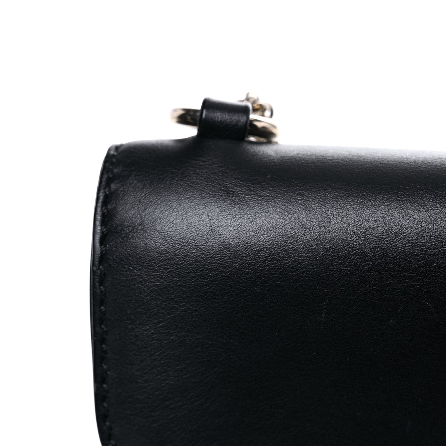 Vitello Small Glam Lock Rockstud Flap Black