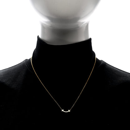 Tiffany 18K Yellow Gold Mini T Smile Pendant Necklace 2 of 5