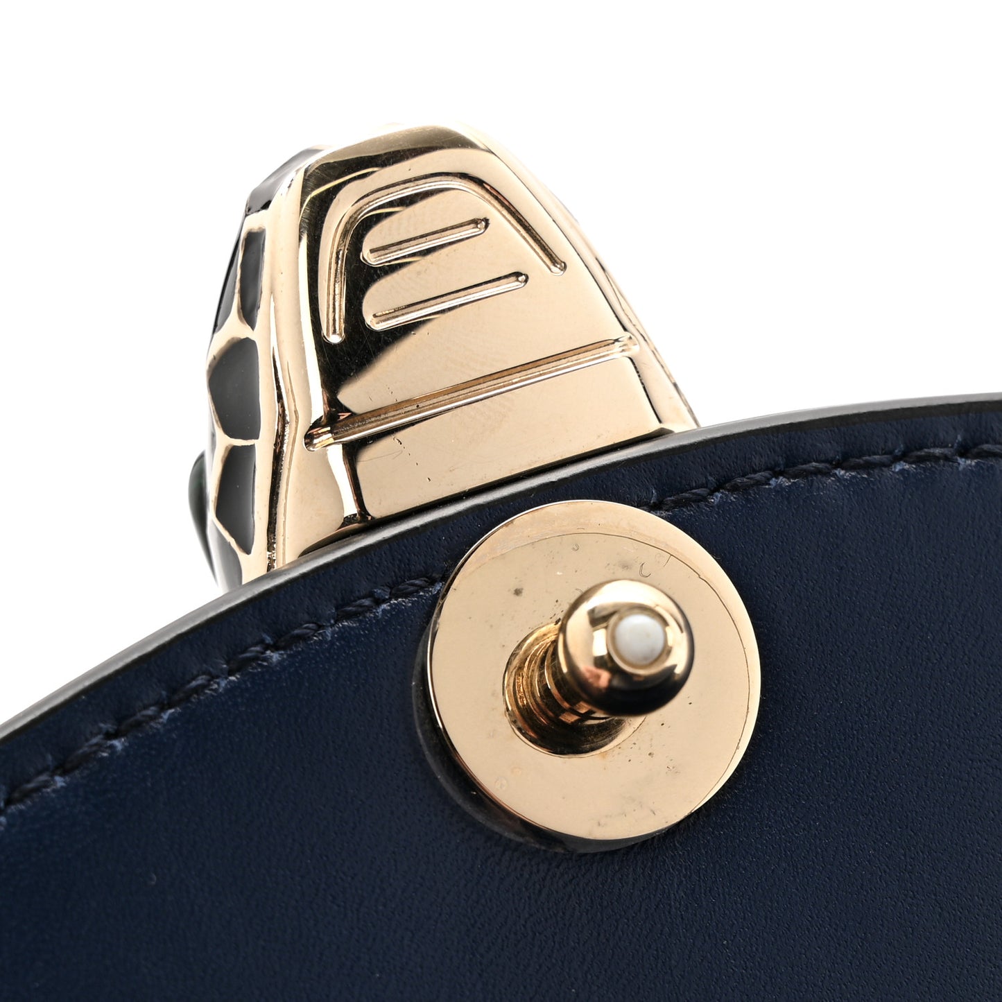 Calfskin Serpenti Forever Snake Strap Crossbody Bag Navy