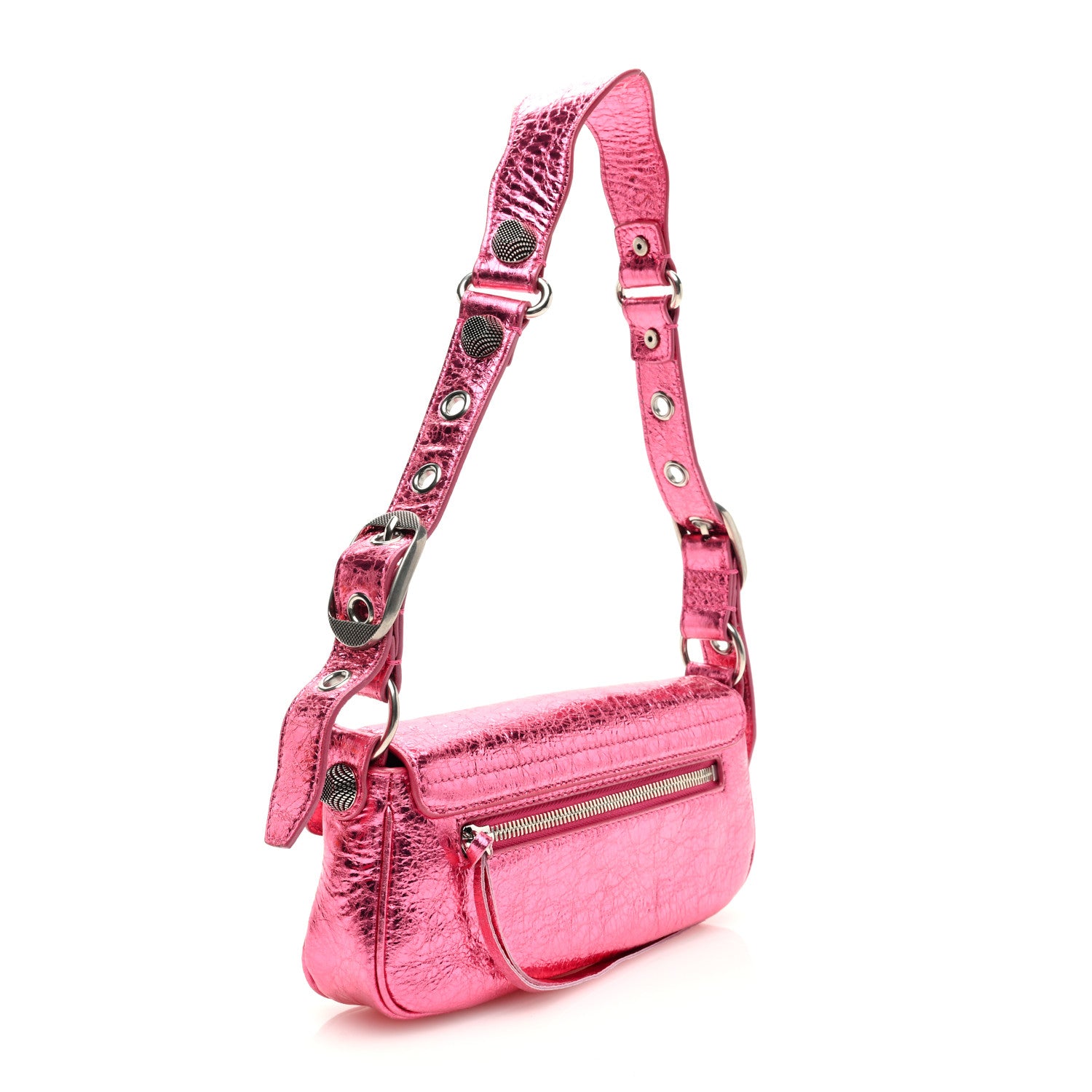 Balenciaga Metallic Agneau Arena Le Cagole Sling Bag XS Pink 3 of 9
