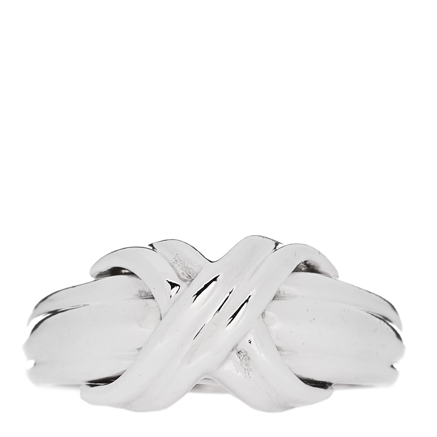 Tiffany Sterling Silver Signature X Ring 50 5.5 1 of 6