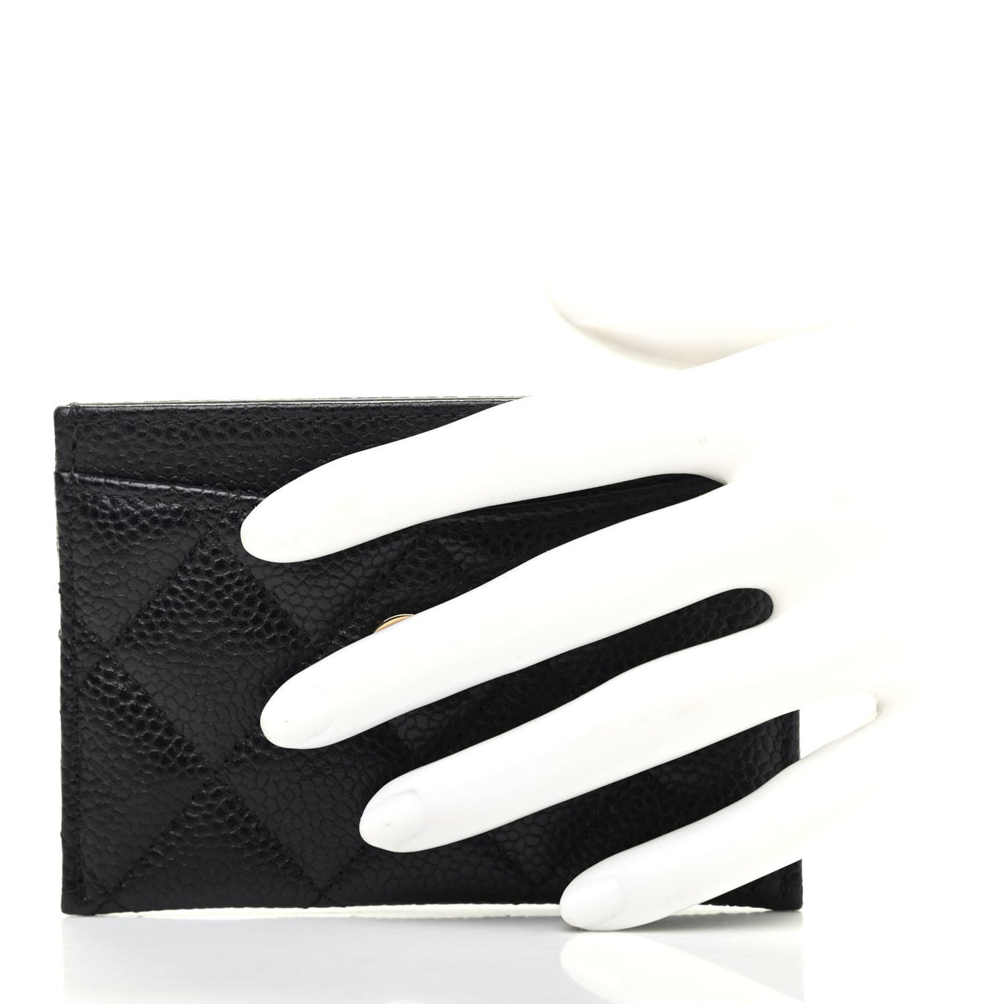 Caviar Quilted Card Holder Black