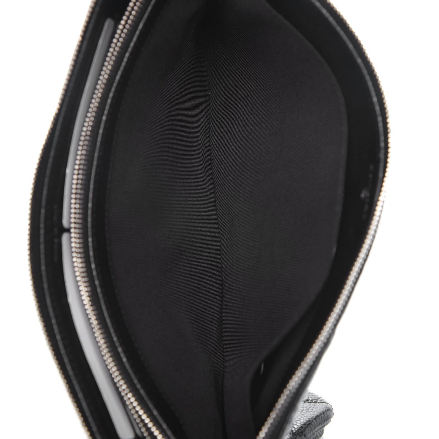 Caviar Quilted Large Zipped Clutch Black