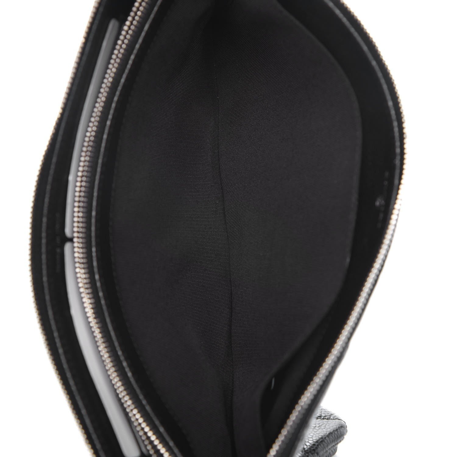 Chanel Caviar Quilted Large Zipped Clutch Black 7 of 10