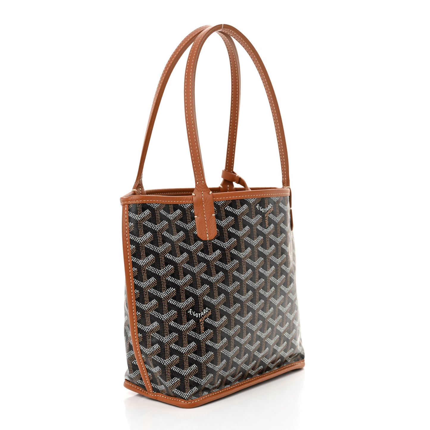 Goyardine Reversible Mini Anjou Black Gold