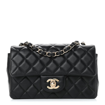 Chanel Lambskin Quilted Mini Rectangular Flap Black 1 of 9
