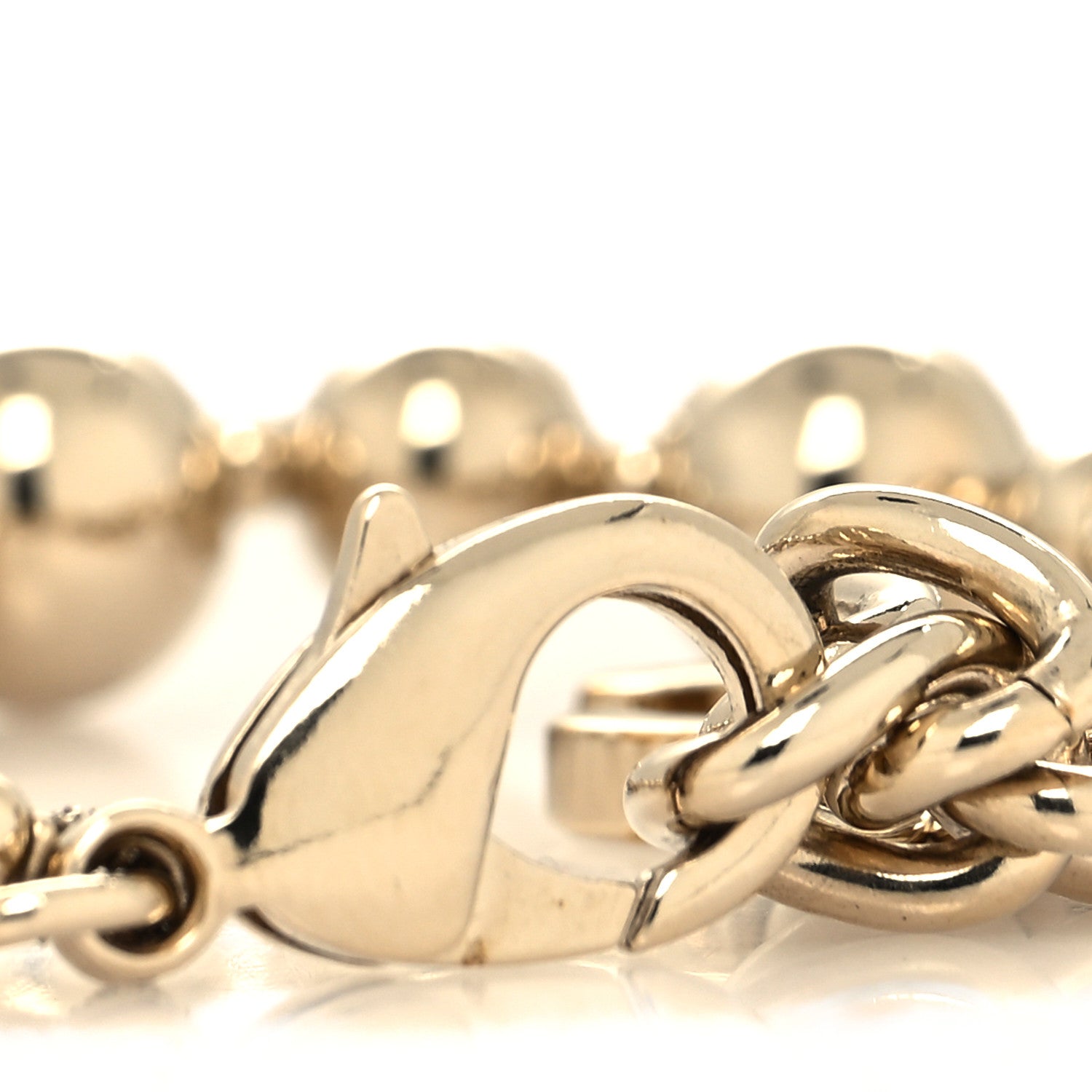 Chanel Metal Beaded CC Bracelet Gold 4 of 5