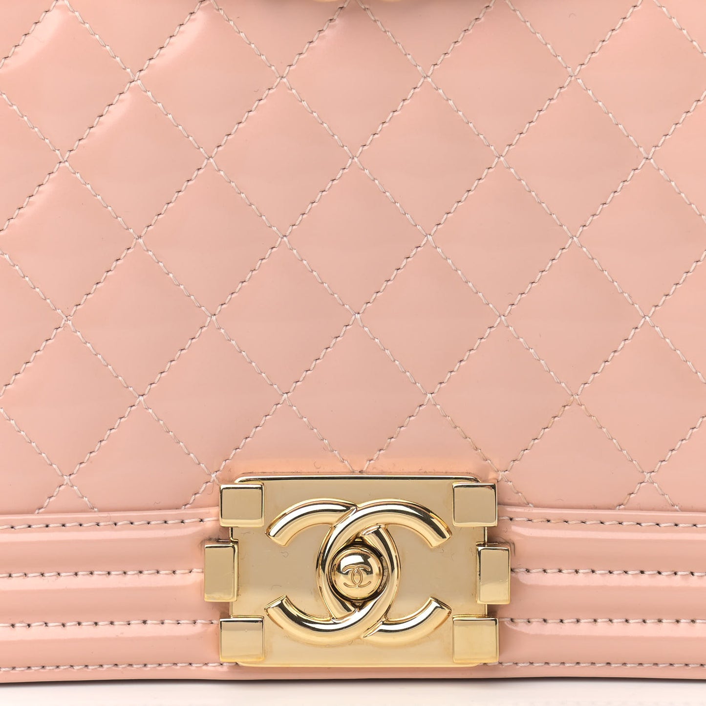 Patent Quilted New Medium Boy Flap Light Pink
