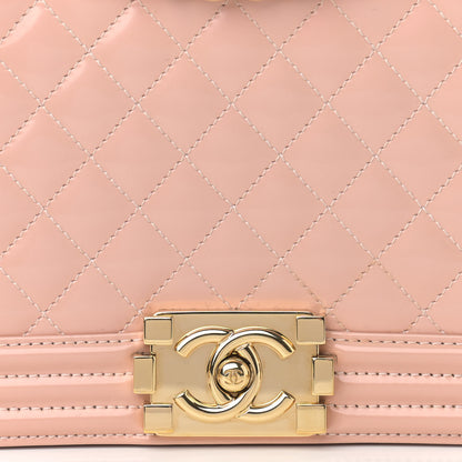 Chanel Patent Quilted New Medium Boy Flap Light Pink 8 of 11