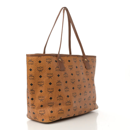 MCM Visetos Crocodile Embossed Medium Liz Shopper Tote Cognac 3 of 23