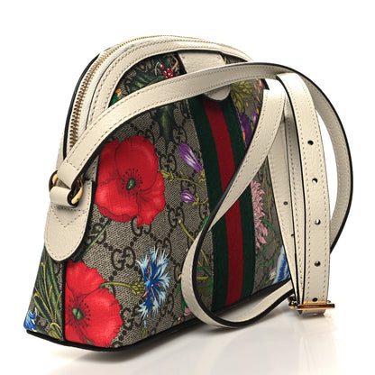 Gucci GG Supreme Monogram Flora Web GG Small Ophidia Dome Shoulder Bag White 3 of 10