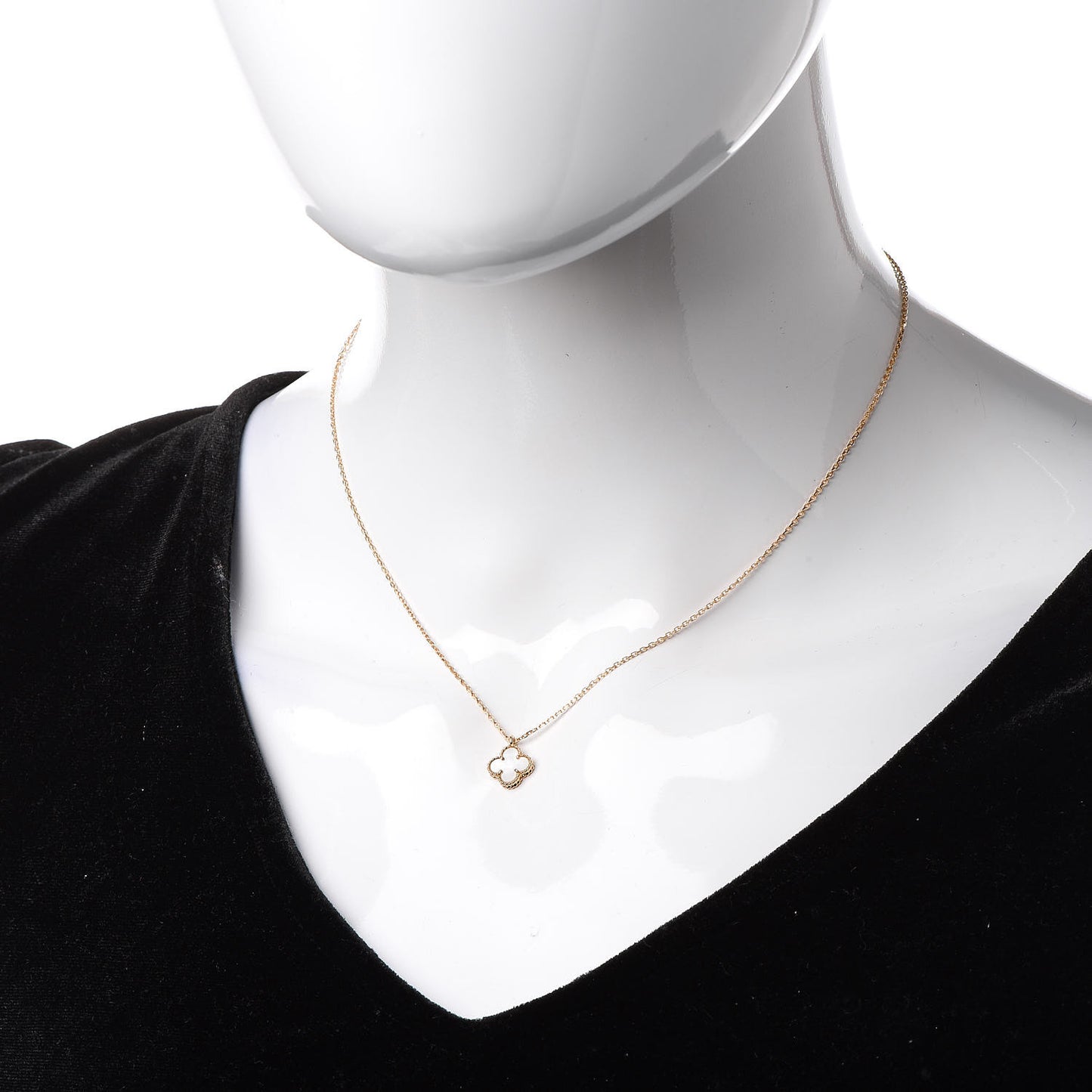 18K Yellow Gold Mother of Pearl Sweet Alhambra Pendant Necklace