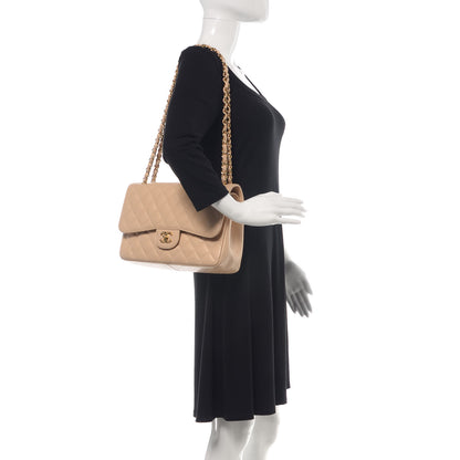 Chanel Caviar Quilted Jumbo Double Flap Beige Clair 2 of 15