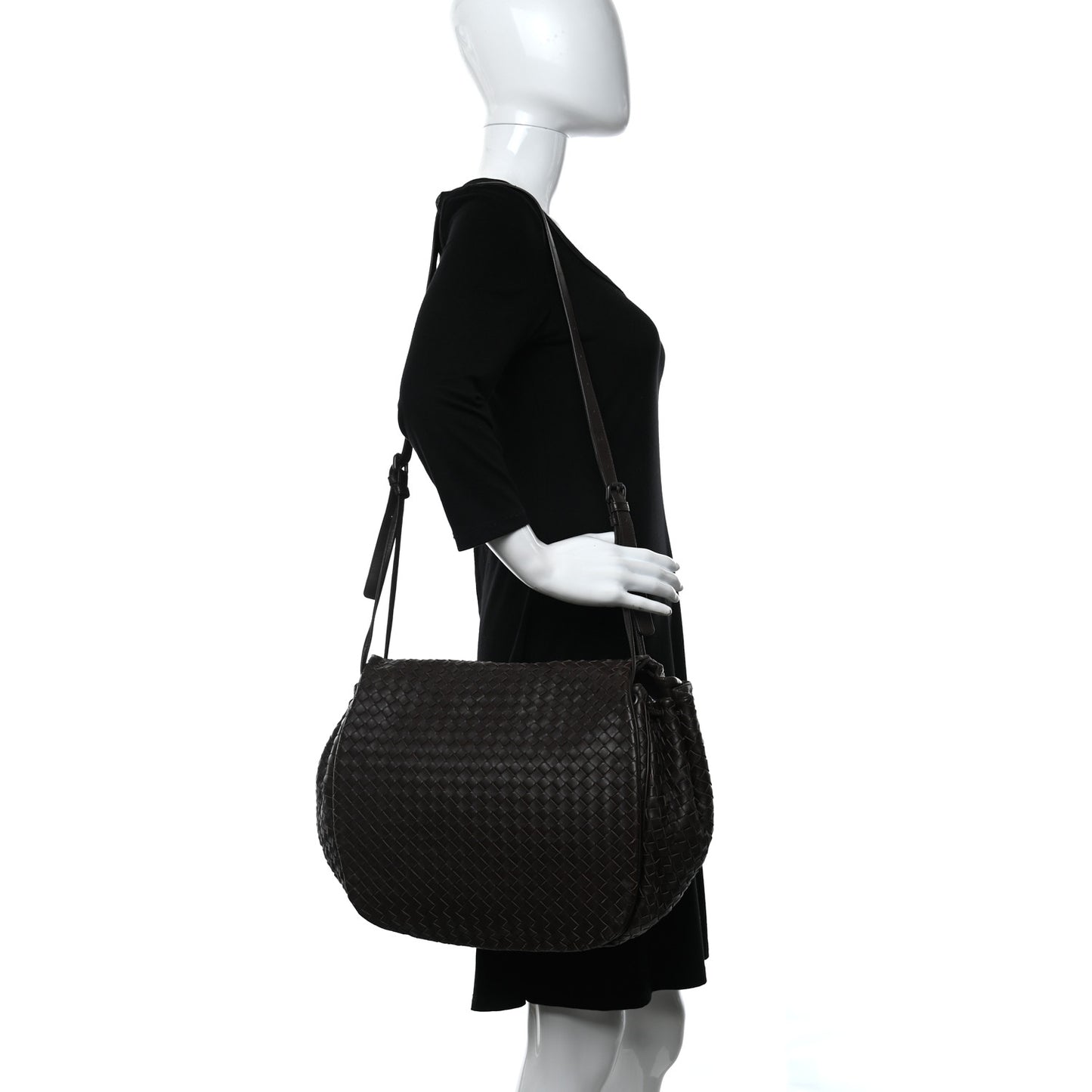 Nappa Intrecciato Messenger Bag Ebano