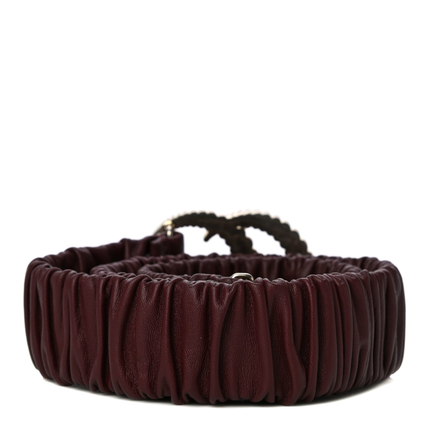 Calfskin Elastic Torchon Double G 40mm Belt 75 30 Burgundy