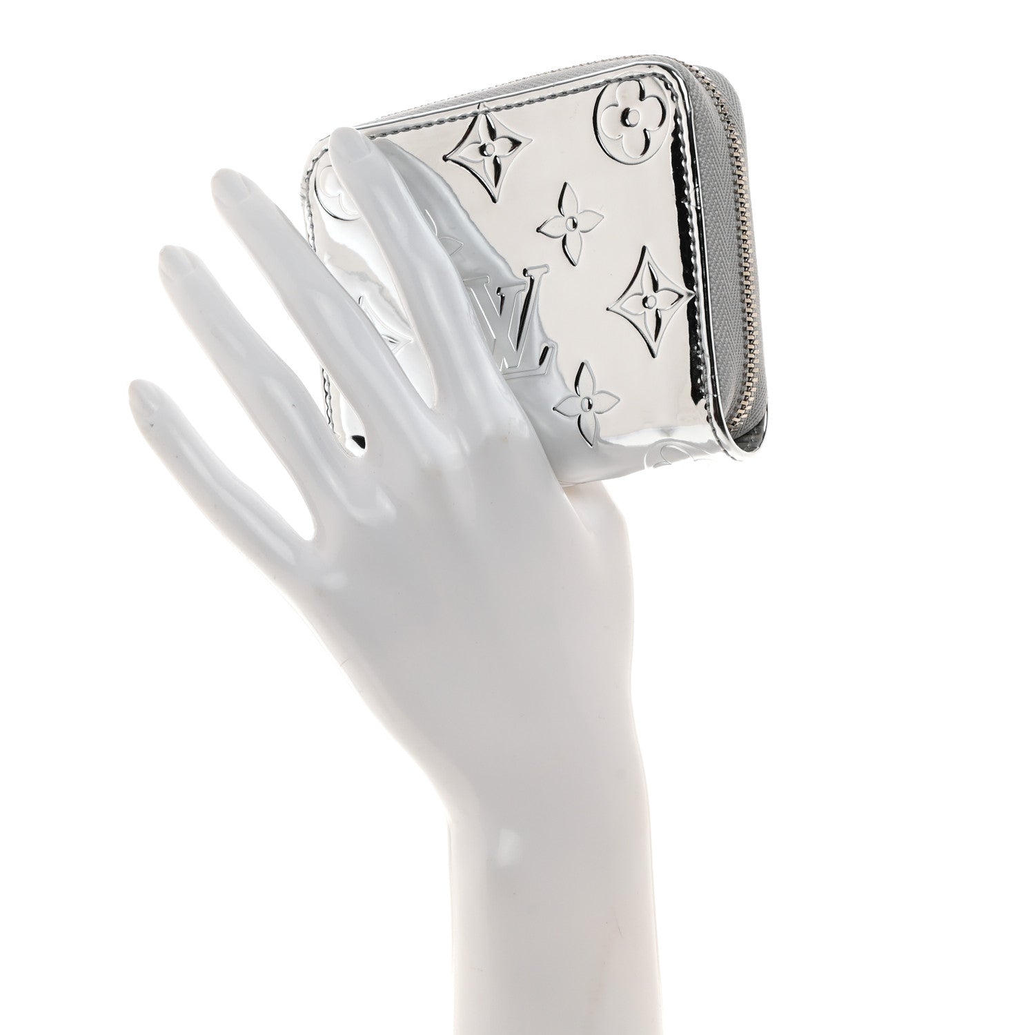 Louis Vuitton Monogram Mirror Zippy Coin Purse Silver 2 of 6