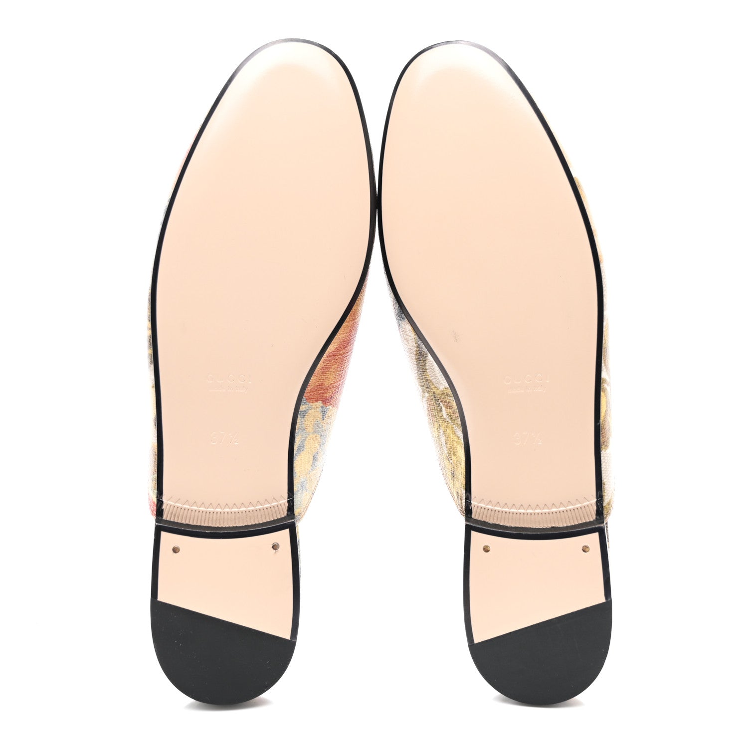 Gucci GG Supreme Monogram Malaga Kid Water Flora Womens Princetown Slippers 37.5 Beige White Multicolor Mystic White 5 of 8