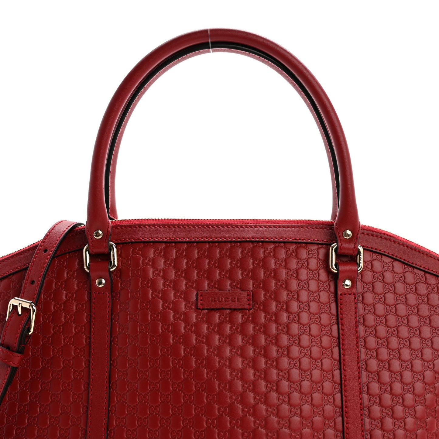 Soft Microguccissima Dome Satchel Red