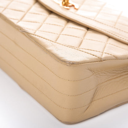 Chanel Lambskin Quilted Medium Single Flap Beige 12 of 14