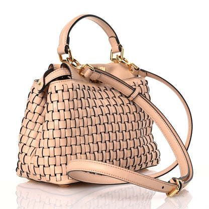Fendi Vitello Grace Intreccio Mini Peekaboo Iconic Satchel Light Rose 3 of 14