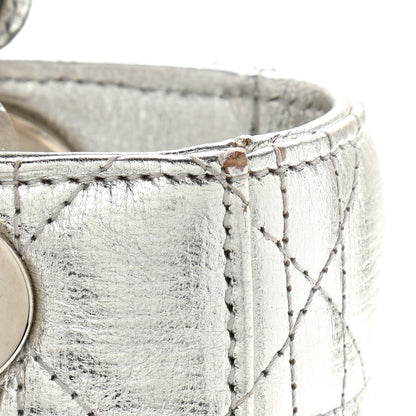 Christian Dior Metallic Grained Calfskin Cannage Small Lucky Badges My Lady Dior Silver 13 of 15