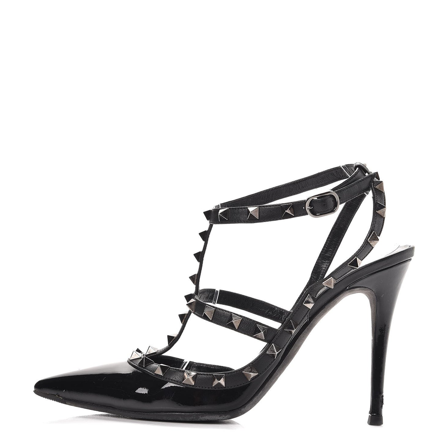 Patent Rockstud Ankle Strap Pumps 40.5 Black
