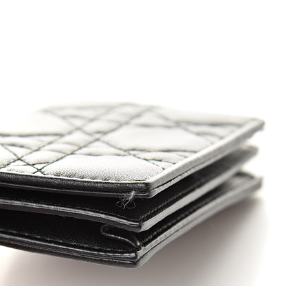 Christian Dior Lambskin Cannage Small Lady Dior Flap Card Holder Black 8 of 8