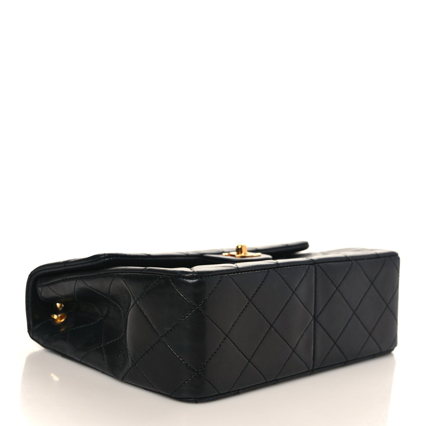 Lambskin Quilted Mini Square Flap Bag Black