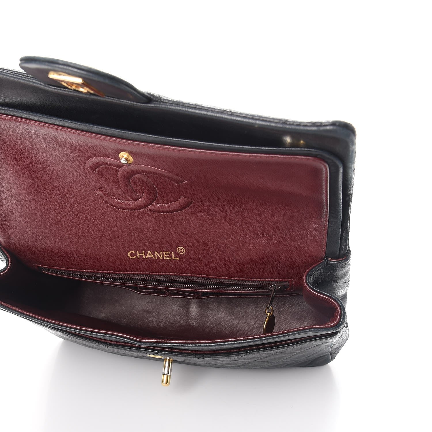Chanel Lambskin Quilted Medium Double Flap Black 6 of 20