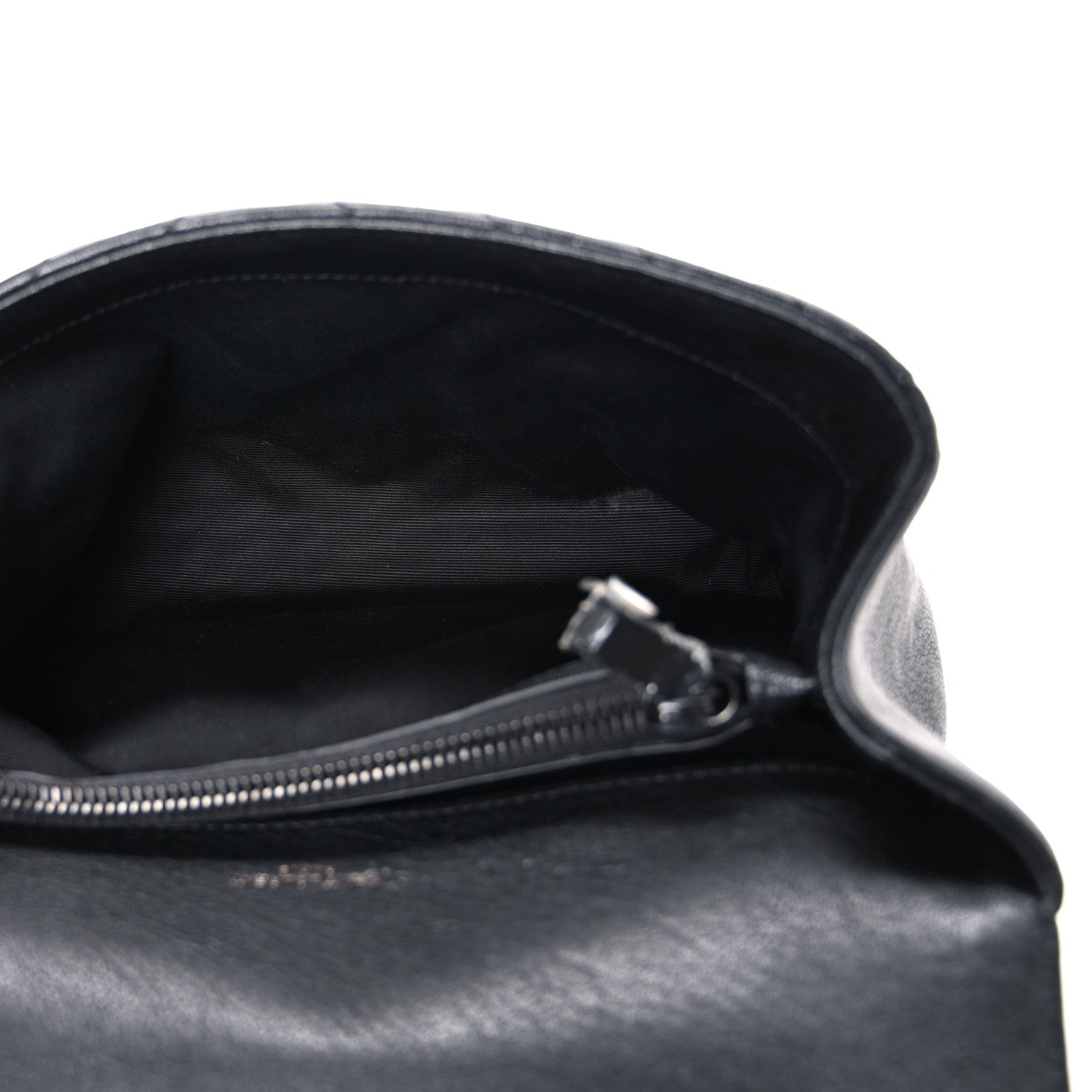 Saint Laurent Sheepskin Matelasse Chevron Monogram Monochrome Medium College Bag Black 5 of 11