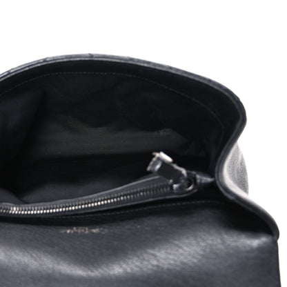Saint Laurent Sheepskin Matelasse Chevron Monogram Monochrome Medium College Bag Black 5 of 11