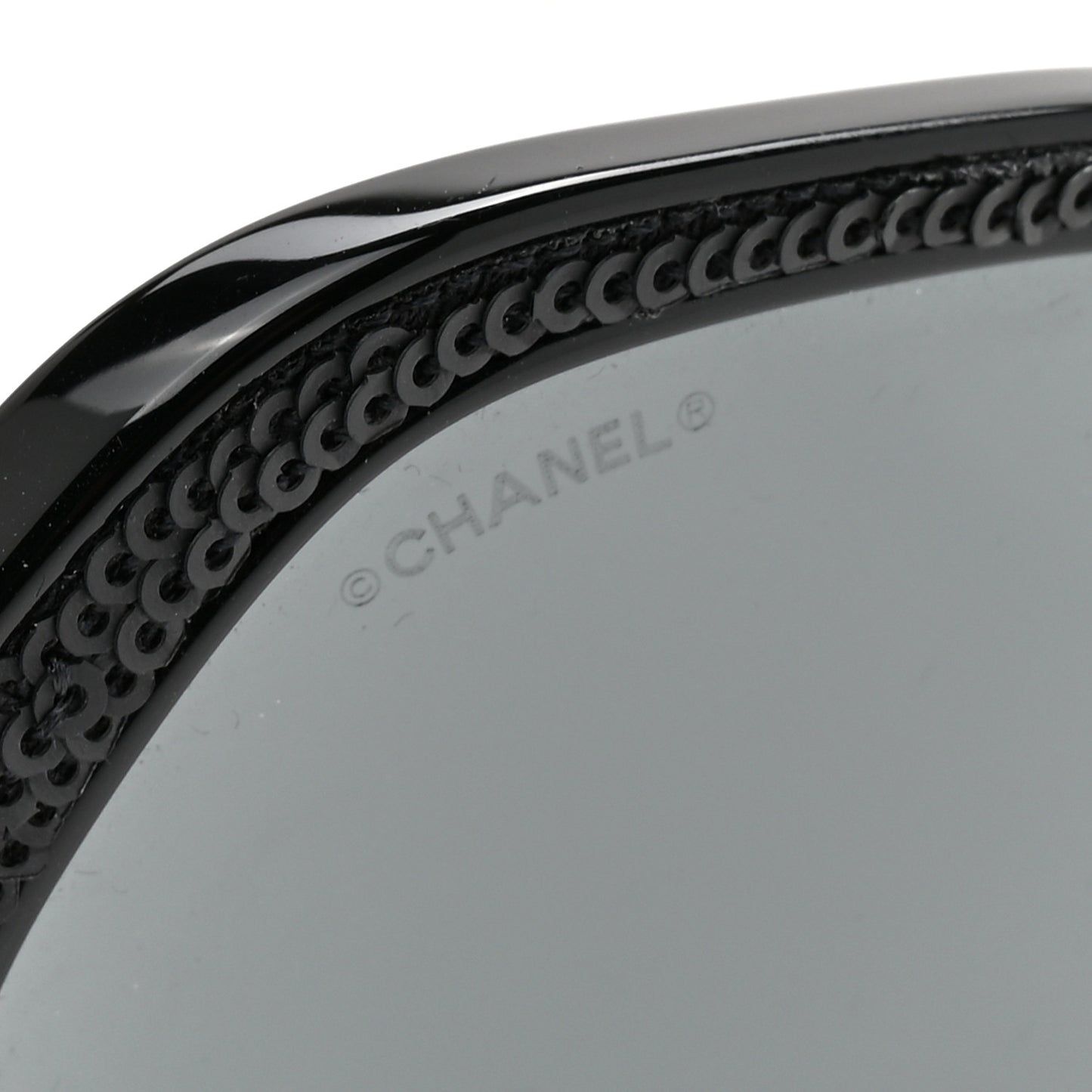 Acetate Sequin Round Sunglasses 5451 Black