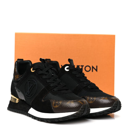 Louis Vuitton Suede Monogram Run Away Sneakers 36 Black 10 of 10