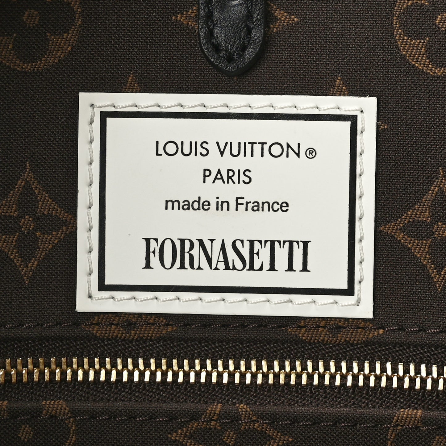 X FORNASETTI Calfskin Architettura Onthego MM Black White